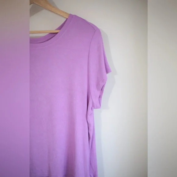 Athleta Purple High-Low Tee | Soft Athleisure Top - Picture 3 of 8